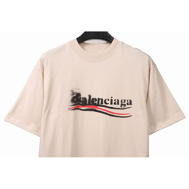 Balenciaga fuzzy cola print short-sleeve white