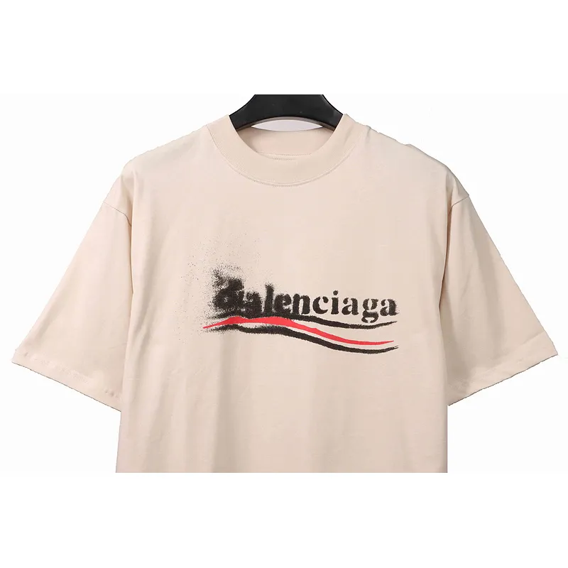 Balenciaga fuzzy cola print short-sleeve white