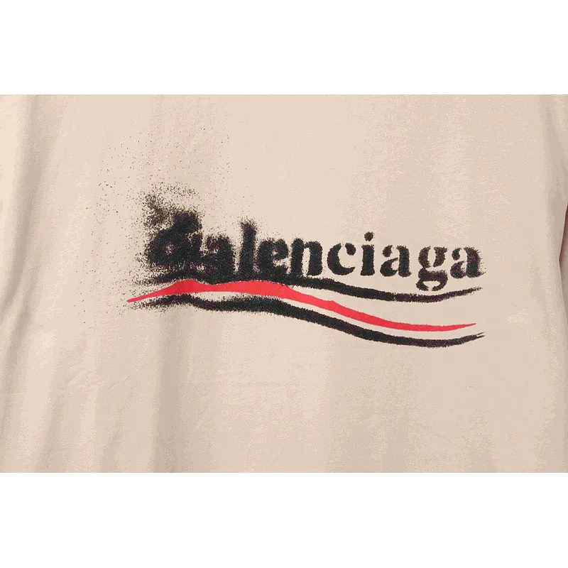 Balenciaga fuzzy cola print short-sleeve white