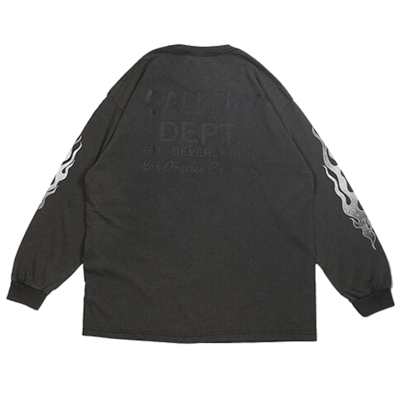 Gallery Dept. Flames L/S T-Shirt Black