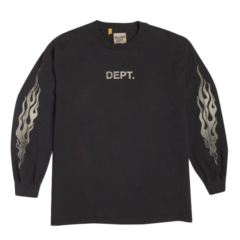 Gallery Dept. Flames L/S T-Shirt Black