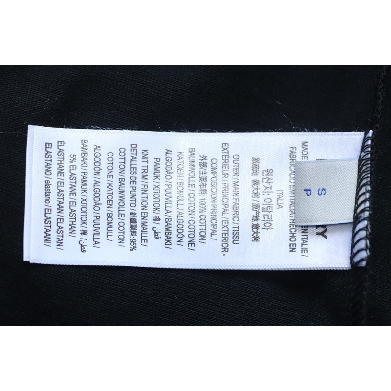 PK God Batch Burberry Black and white striped horse print short sleeves