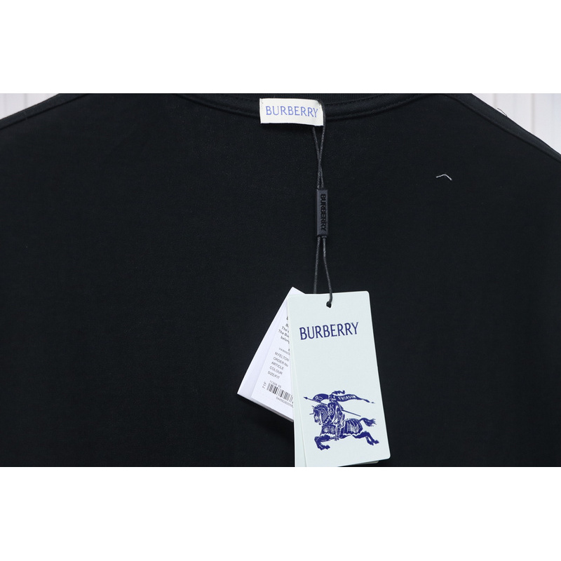 PK God Batch Burberry Black and white striped horse print short sleeves