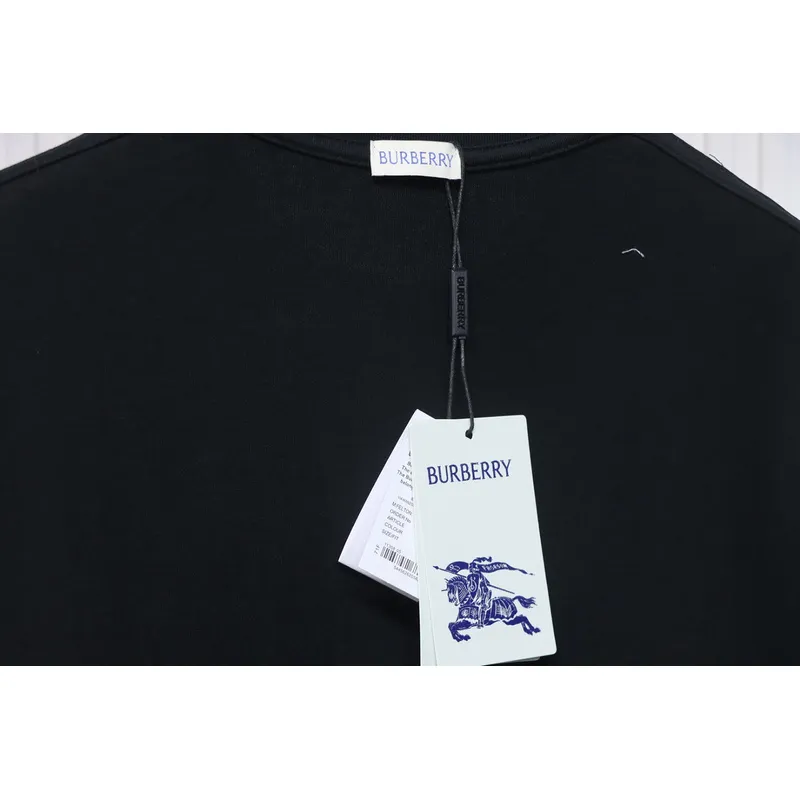 PK God Batch Burberry Black and white striped horse print short sleeves