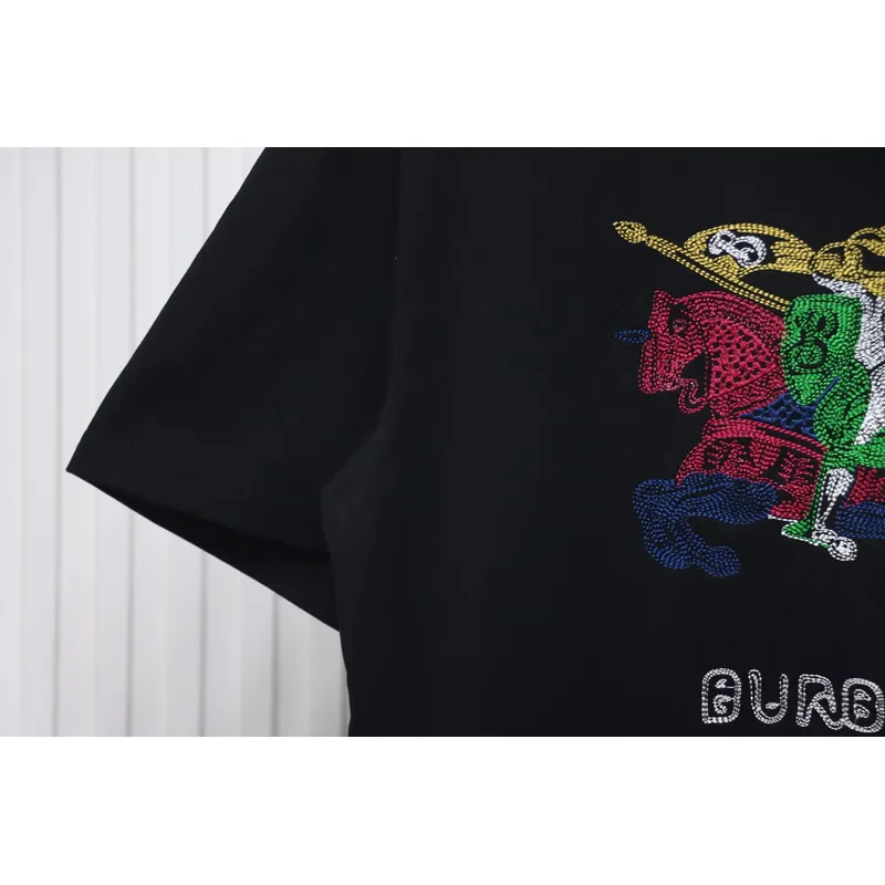 PK God Batch Burberry Colorful knight horse logo print short sleeves