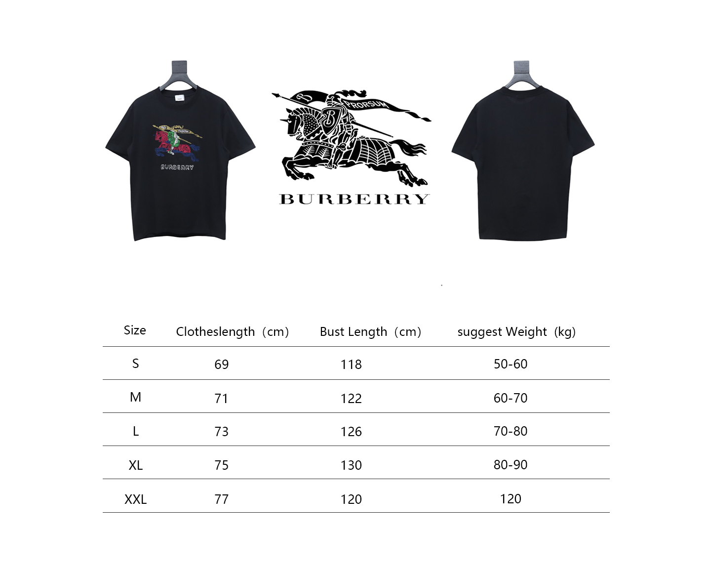 PK God Batch Burberry Colorful knight horse logo print short sleeves