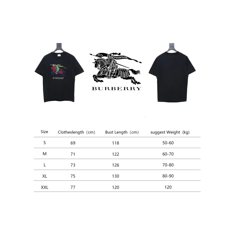 PK God Batch Burberry Colorful knight horse logo print short sleeves