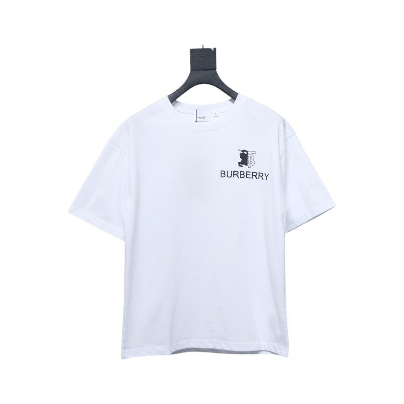 PK God Batch Burberry Spliced War Horse Short Sleeve T-Shirt White
