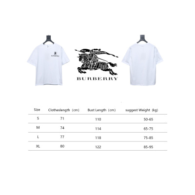 PK God Batch Burberry Spliced ​​War Horse Short Sleeve T-Shirt White 02