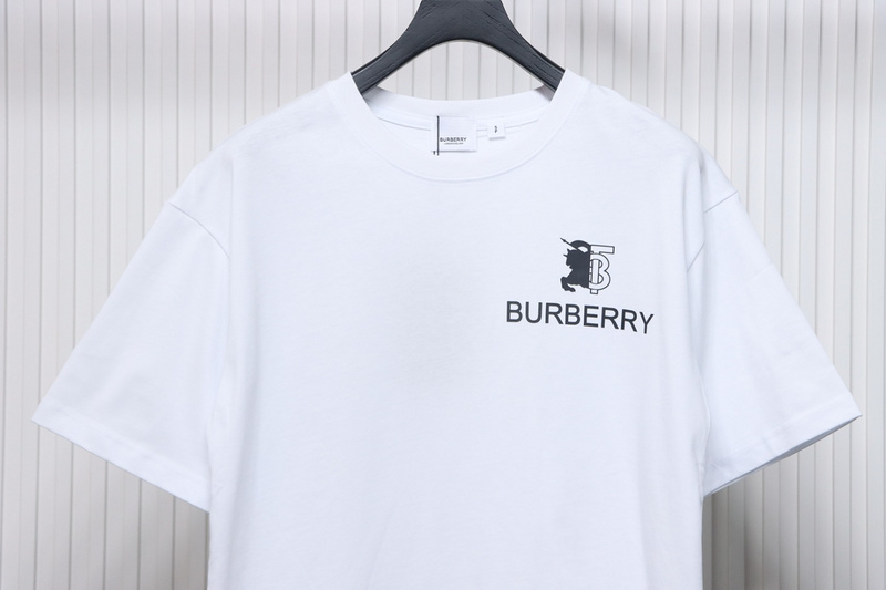PK God Batch Burberry Spliced War Horse Short Sleeve T-Shirt White