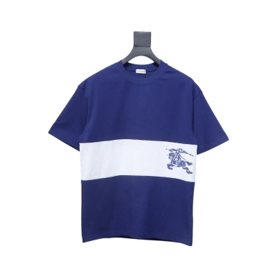 PK God Batch Burberry White striped horse print short sleeves 01