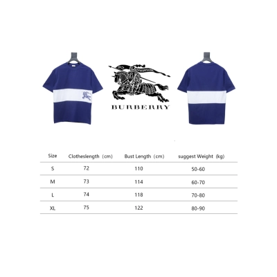 PK God Batch Burberry White striped horse print short sleeves 02