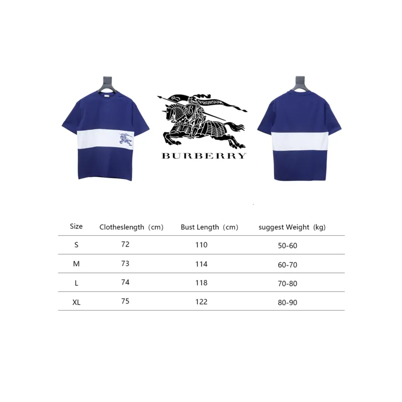 PK God Batch Burberry White striped horse print short sleeves