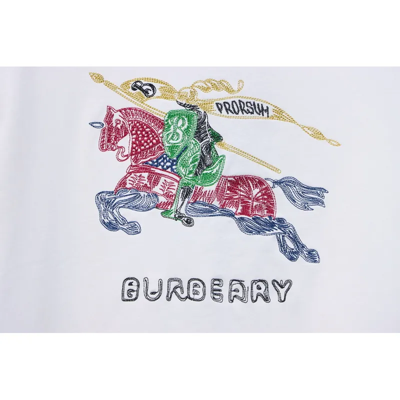 PK God Batch Colorful knight horse logo print short sleeve white