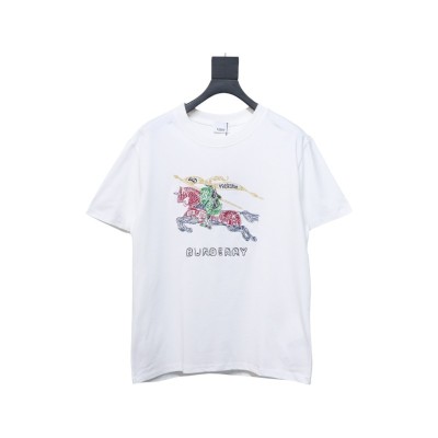 PK God Batch Colorful knight horse logo print short sleeve white 01
