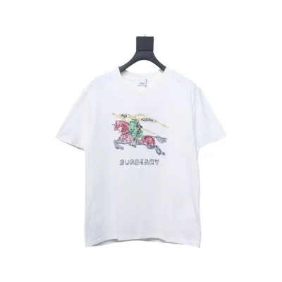 PK God Batch Colorful knight horse logo print short sleeve white 01