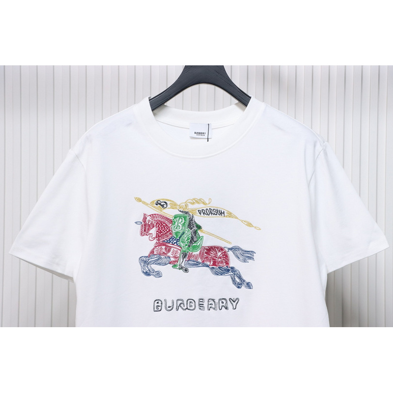 PK God Batch Colorful knight horse logo print short sleeve white
