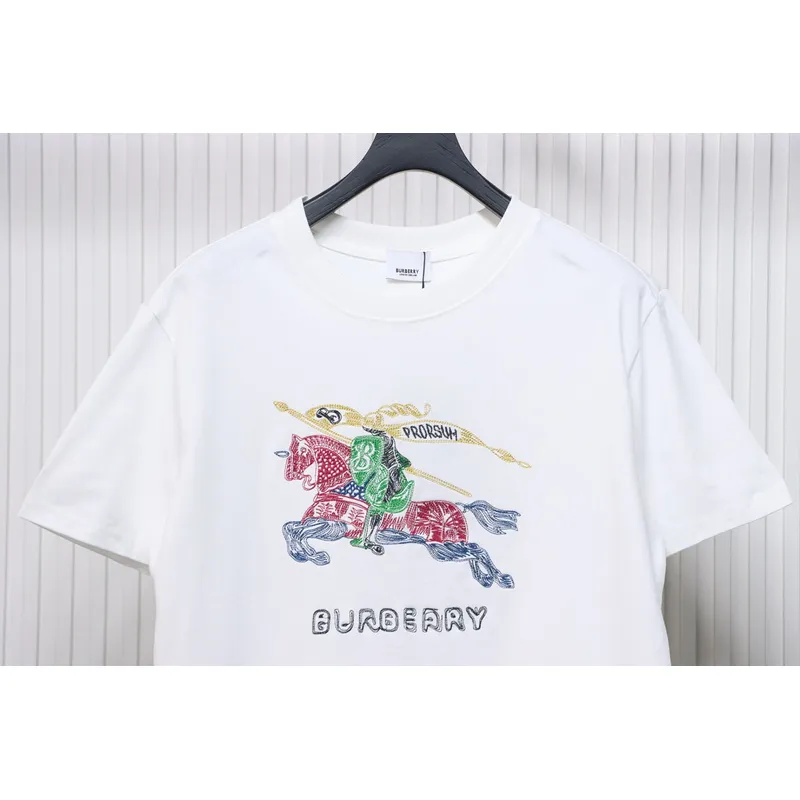 PK God Batch Colorful knight horse logo print short sleeve white