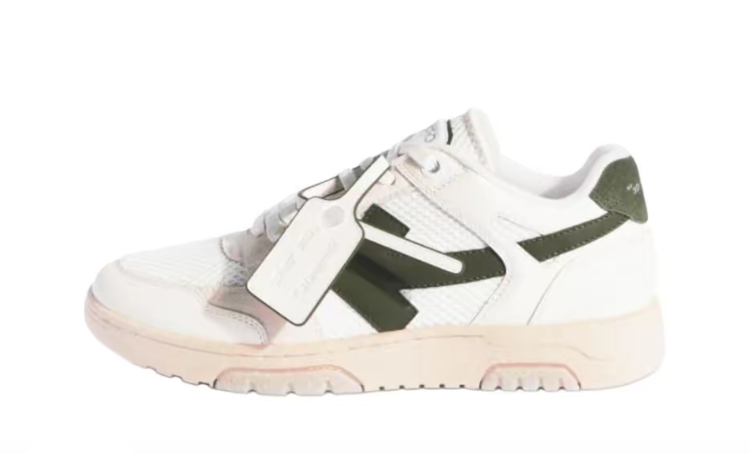 PK God Batch OFF-WHITE Slim Out Of Office Sneakers In White-military Green