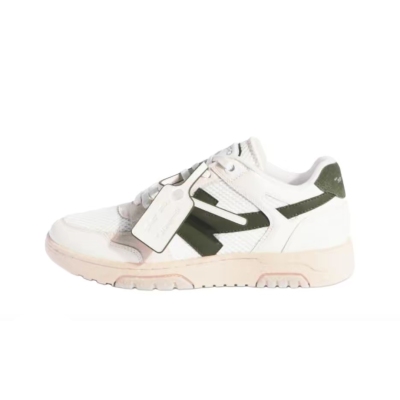 PK God Batch OFF-WHITE Slim Out Of Office Sneakers In White-military Green 01