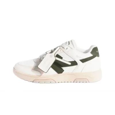 PK God Batch OFF-WHITE Slim Out Of Office Sneakers In White-military Green 01