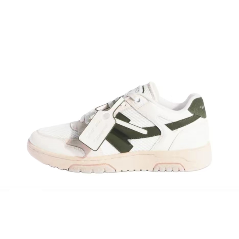 PK God Batch OFF-WHITE Slim Out Of Office Sneakers In White-military Green