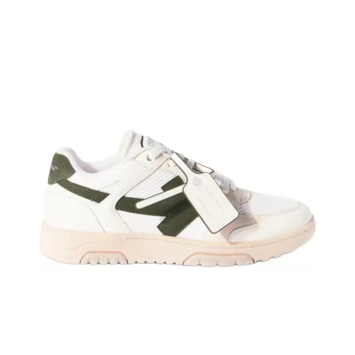 PK God Batch OFF-WHITE Slim Out Of Office Sneakers In White-military Green 02
