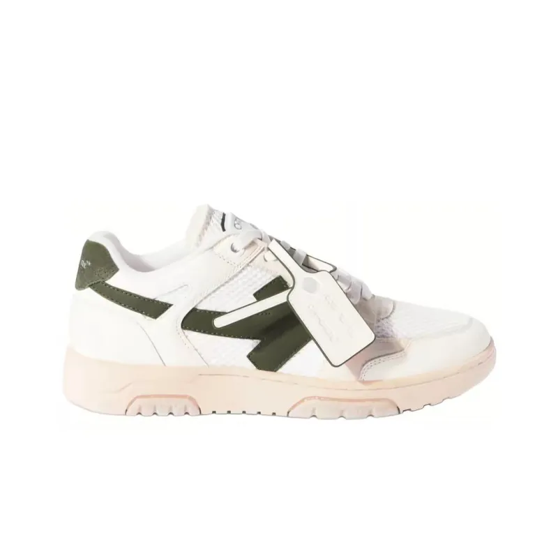 PK God Batch OFF-WHITE Slim Out Of Office Sneakers In White-military Green