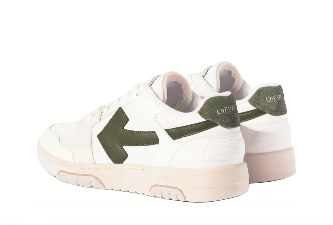 PK God Batch OFF-WHITE Slim Out Of Office Sneakers In White-military Green