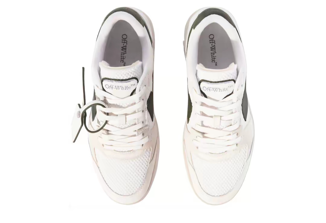 PK God Batch OFF-WHITE Slim Out Of Office Sneakers In White-military Green