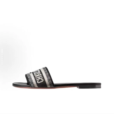 Dior Classic Dway Slide Rose Black 01
