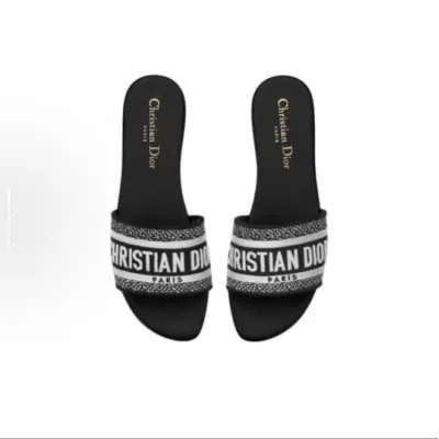 Dior Classic Dway Slide Rose Black 02
