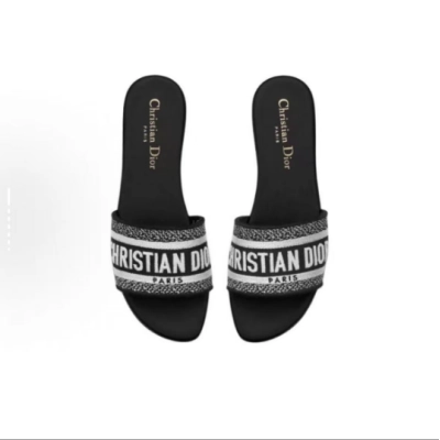 Dior Classic Dway Slide Rose Black 02