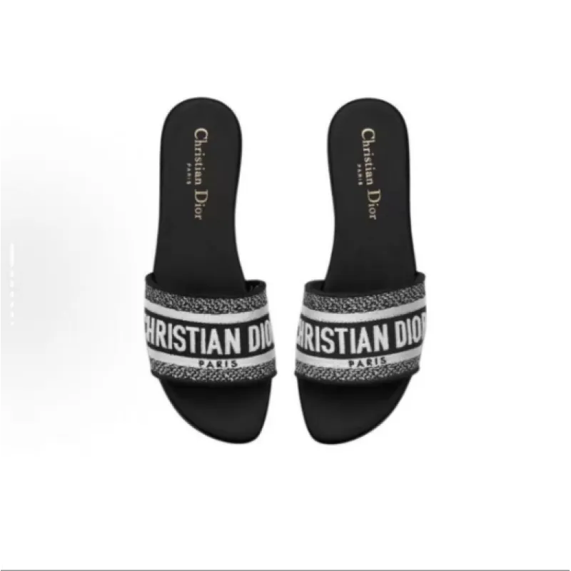 Dior Classic Dway Slide Rose Black