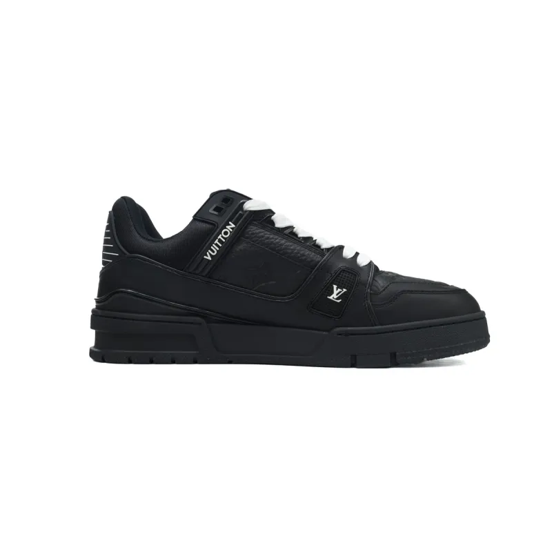 PK God Batch LOUIS VUITTON Trainer All Black Embossing 1AARER