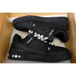 PK God Batch LOUIS VUITTON Trainer All Black Embossing 1AARER
