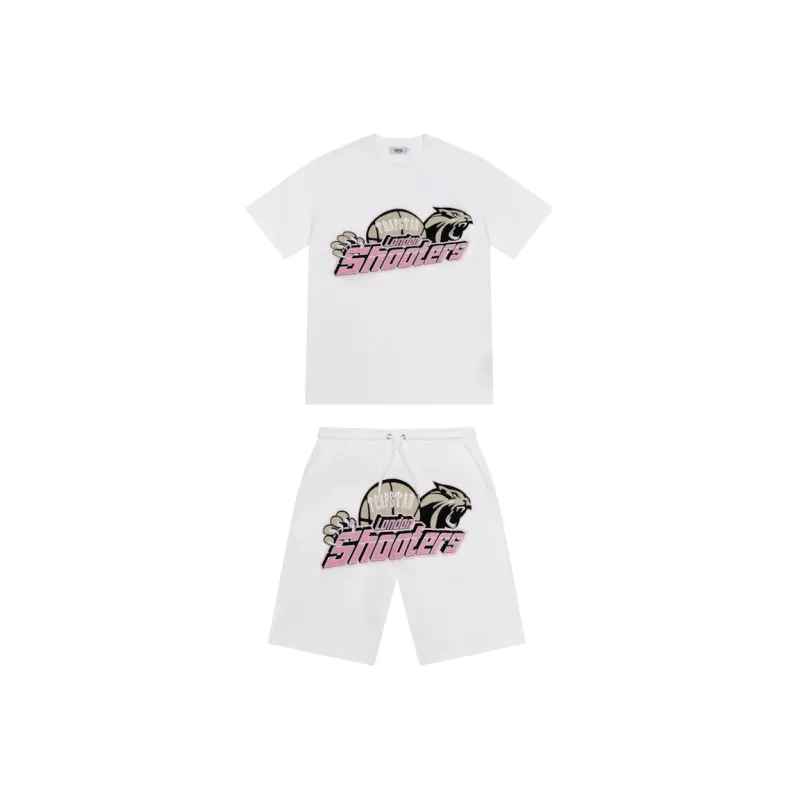 Trapstar Shooters Chenille Short Set White/Pink