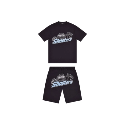 Trapstar Shooters Short Set Black/Blue 01