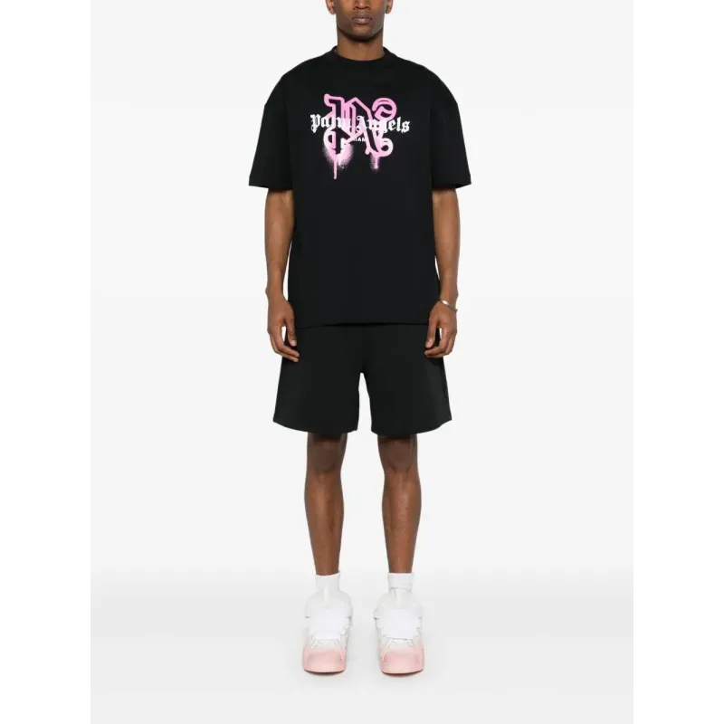 Palm Angels Miami Monogram Spray-print T-shirt