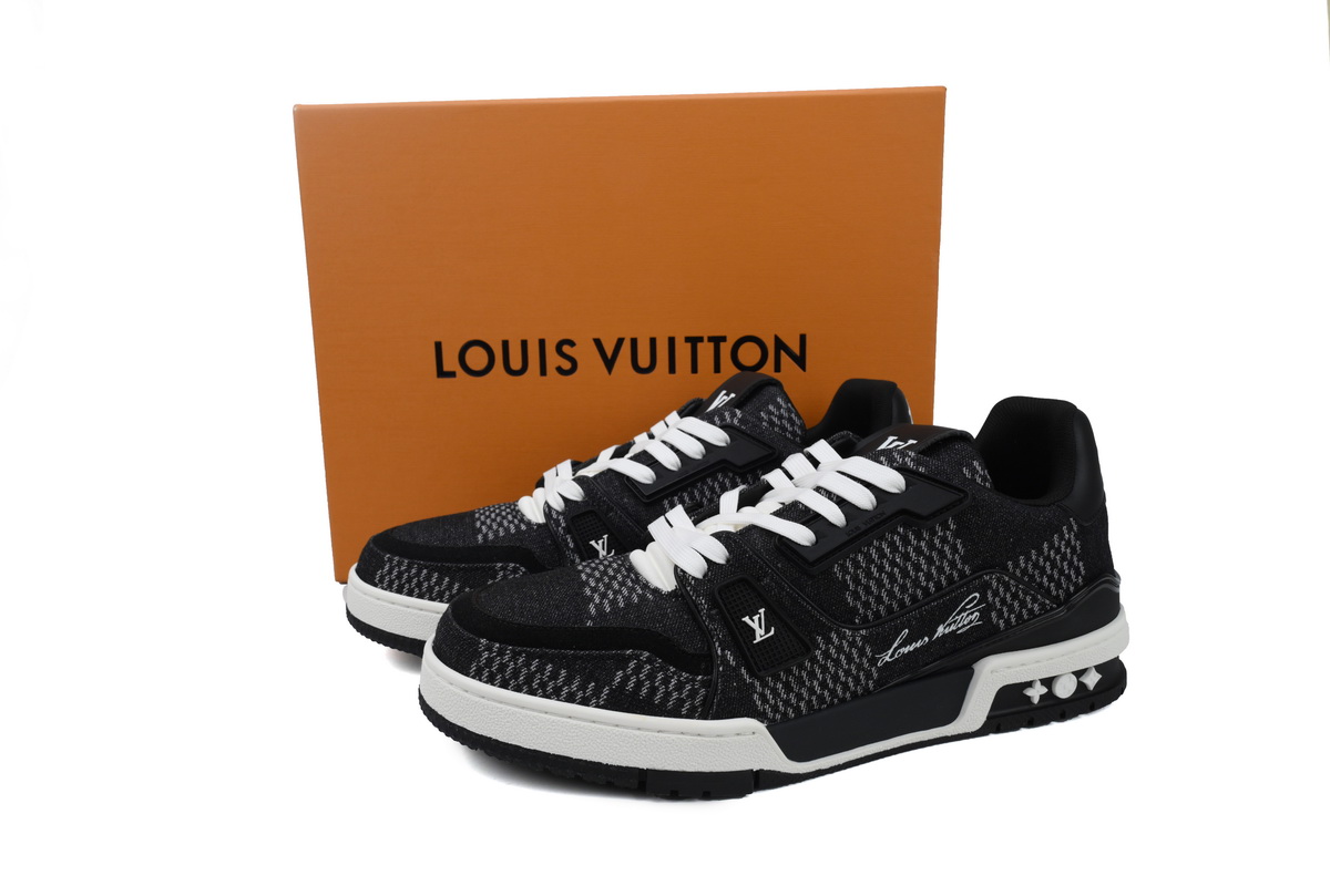 PK God Batch Louis Vuitton LV Trainer Black Damier 3D Denim 1AD6DX