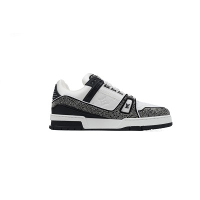 PK God Batch Louis Vuitton Trainer Black White Swarovski 1ABM08  02