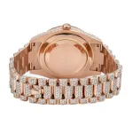 PKStockX Rolex Day Date II Luxury Watch 41MM Rose Gold President Bracelet Fully Iced Out