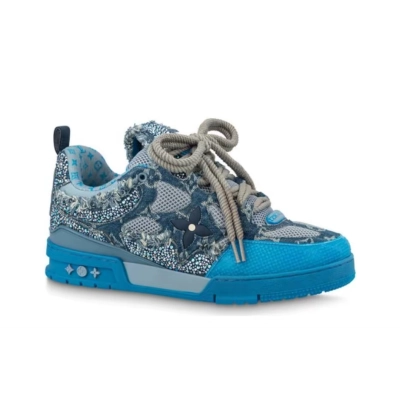 PK God Batch Louis Vuitton Skate Trainer Blue Swarovski Monogram 02