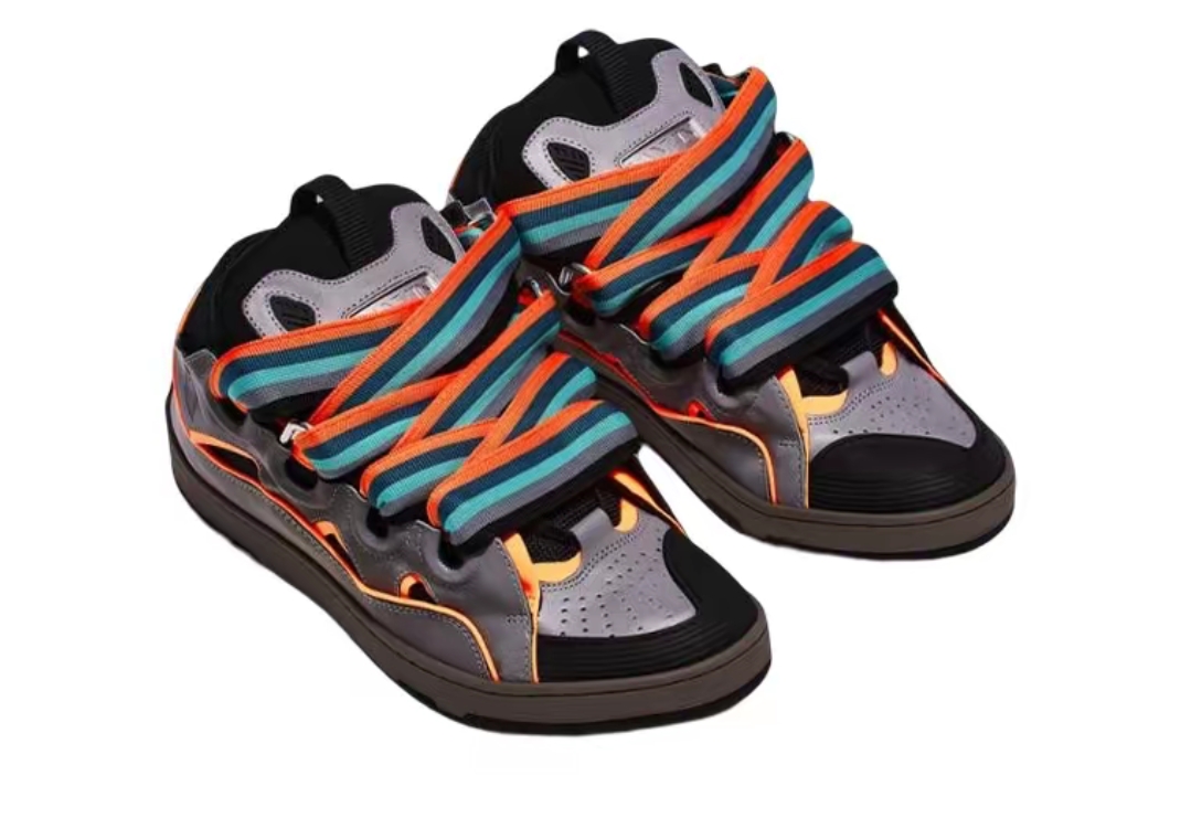 Lanvin Curb Sneaker Grey Orange