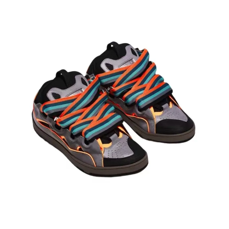 Lanvin Curb Sneaker Grey Orange