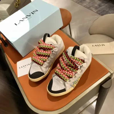 Lanvin Curb Sneaker White White Print 02
