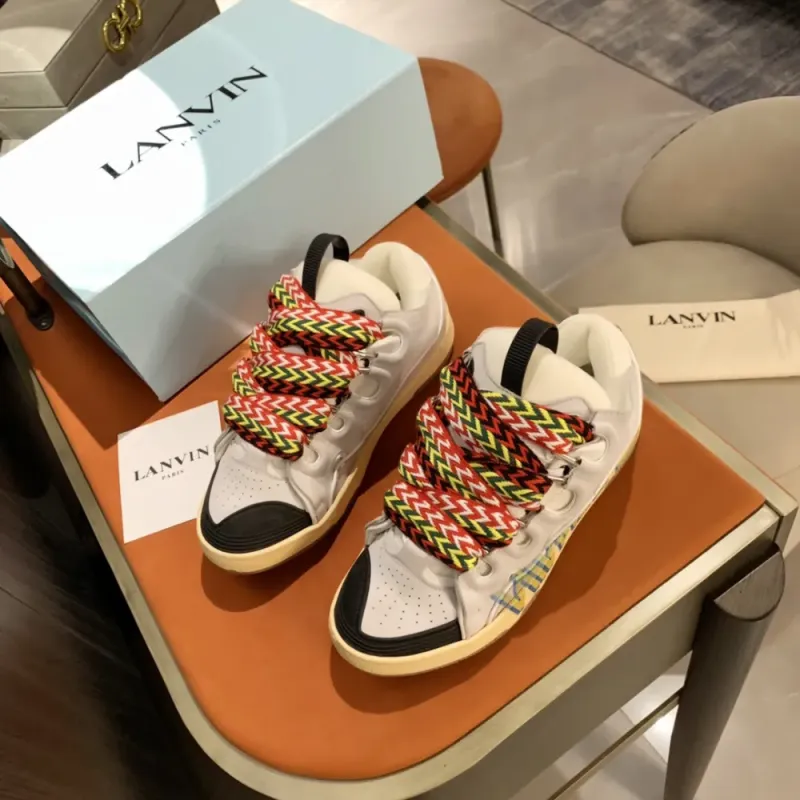 Lanvin Curb Sneaker White White Print
