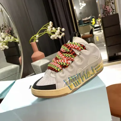 Lanvin Curb Sneaker White White Print 01