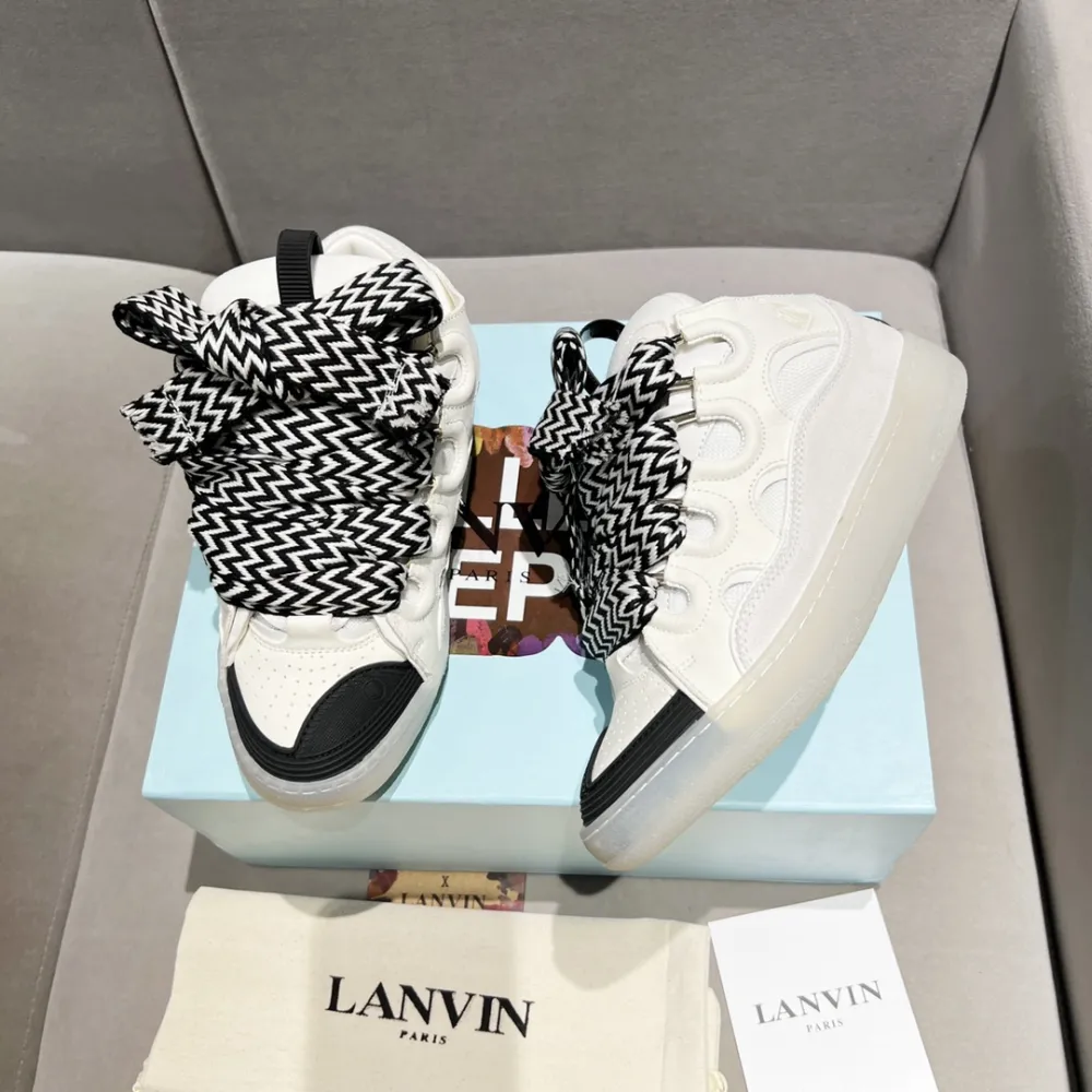 Lanvin Curb Sneakers White Black