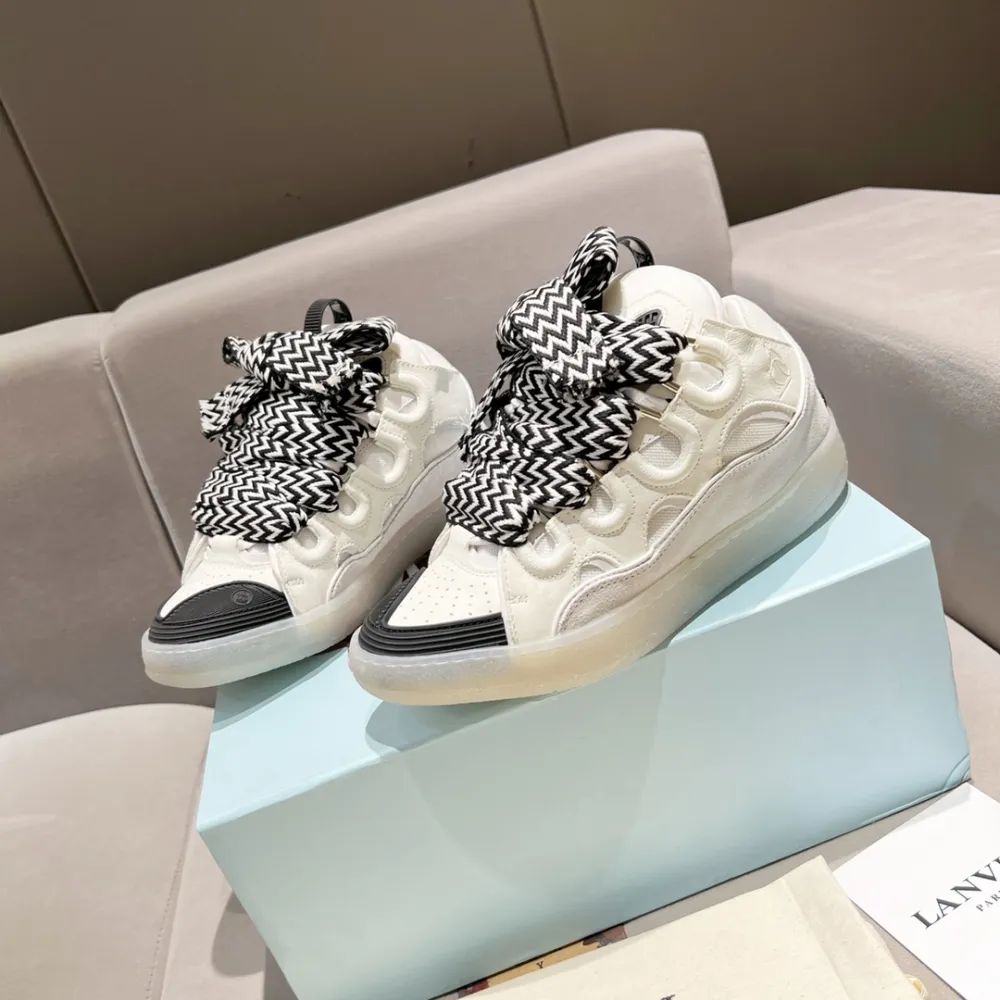 Lanvin Curb Sneakers White Black